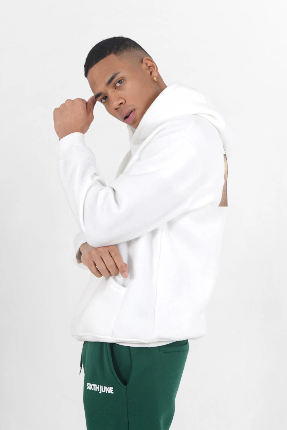 Sweatshirt capuche regard imprimé Blanc - Image 4