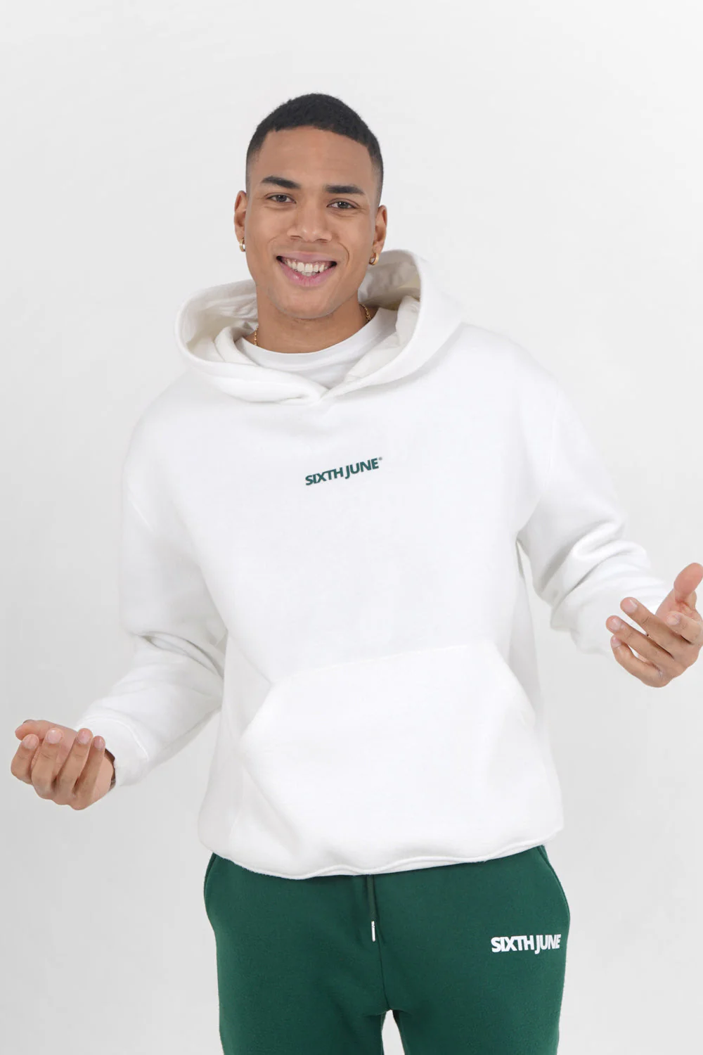 Sweatshirt capuche regard imprimé Blanc - Image 5