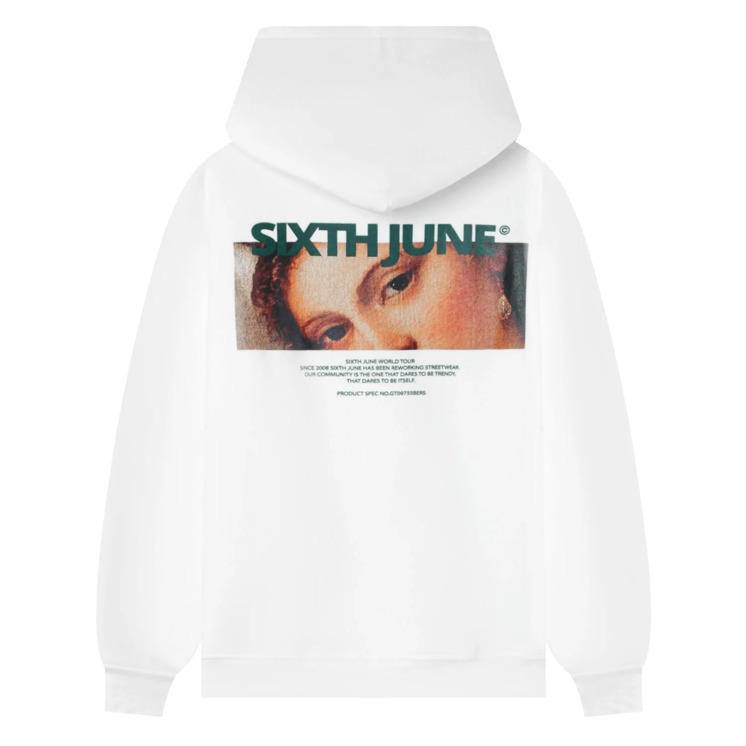 Sweatshirt capuche regard imprimé Blanc - Image 7
