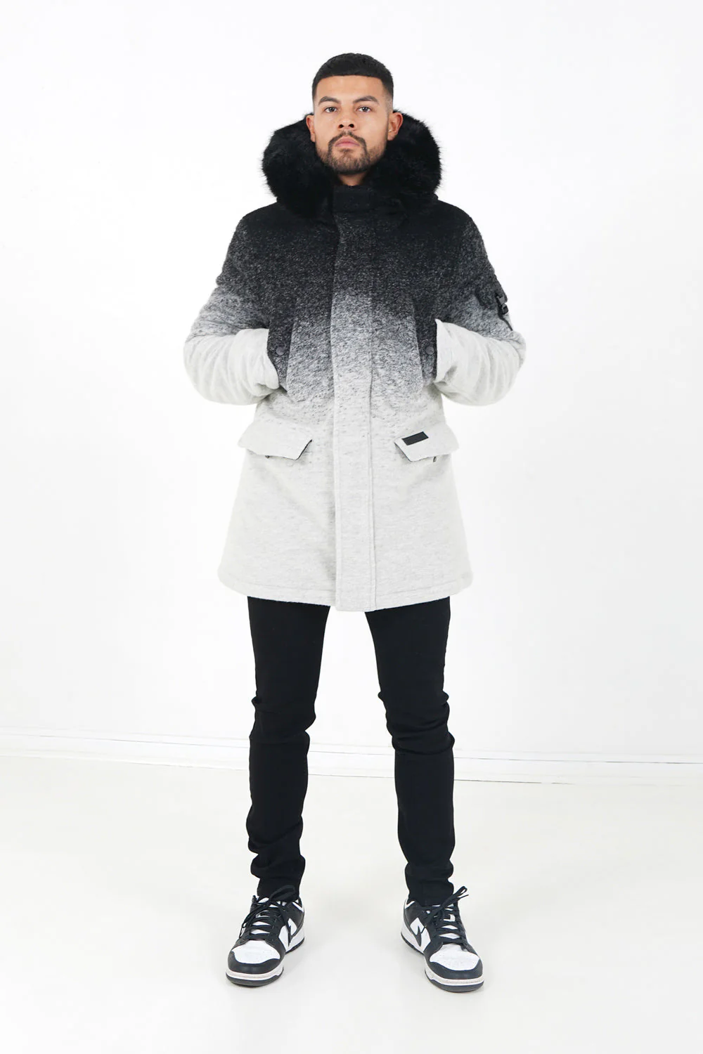 Parka laine tie dye Noir - Image 2