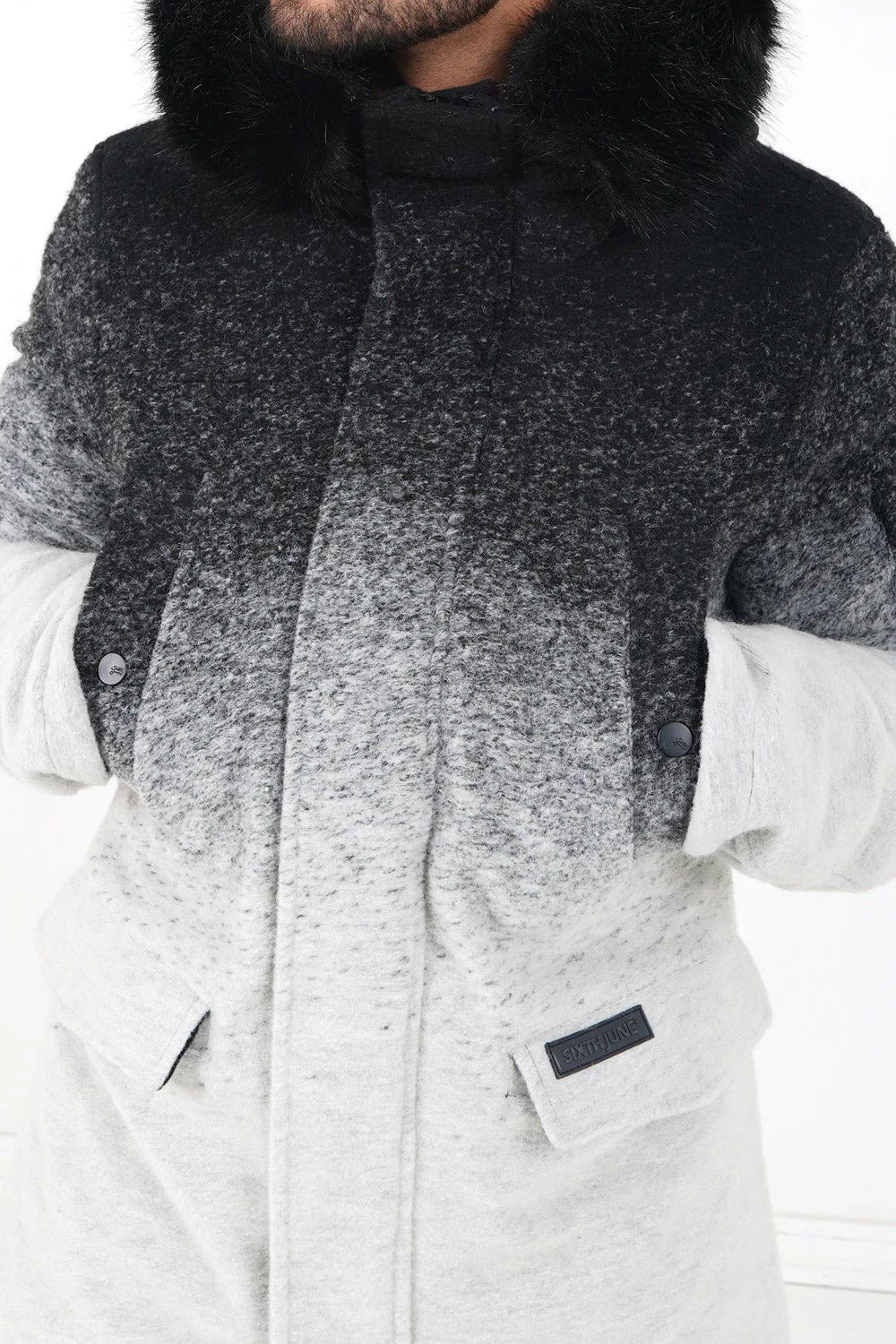 Parka laine tie dye Noir - Image 3