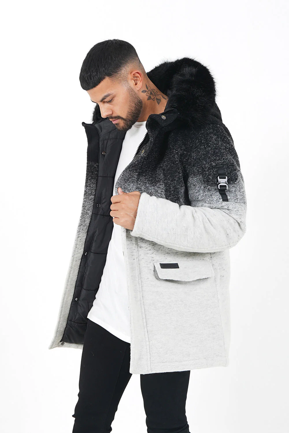 Parka laine tie dye Noir - Image 4