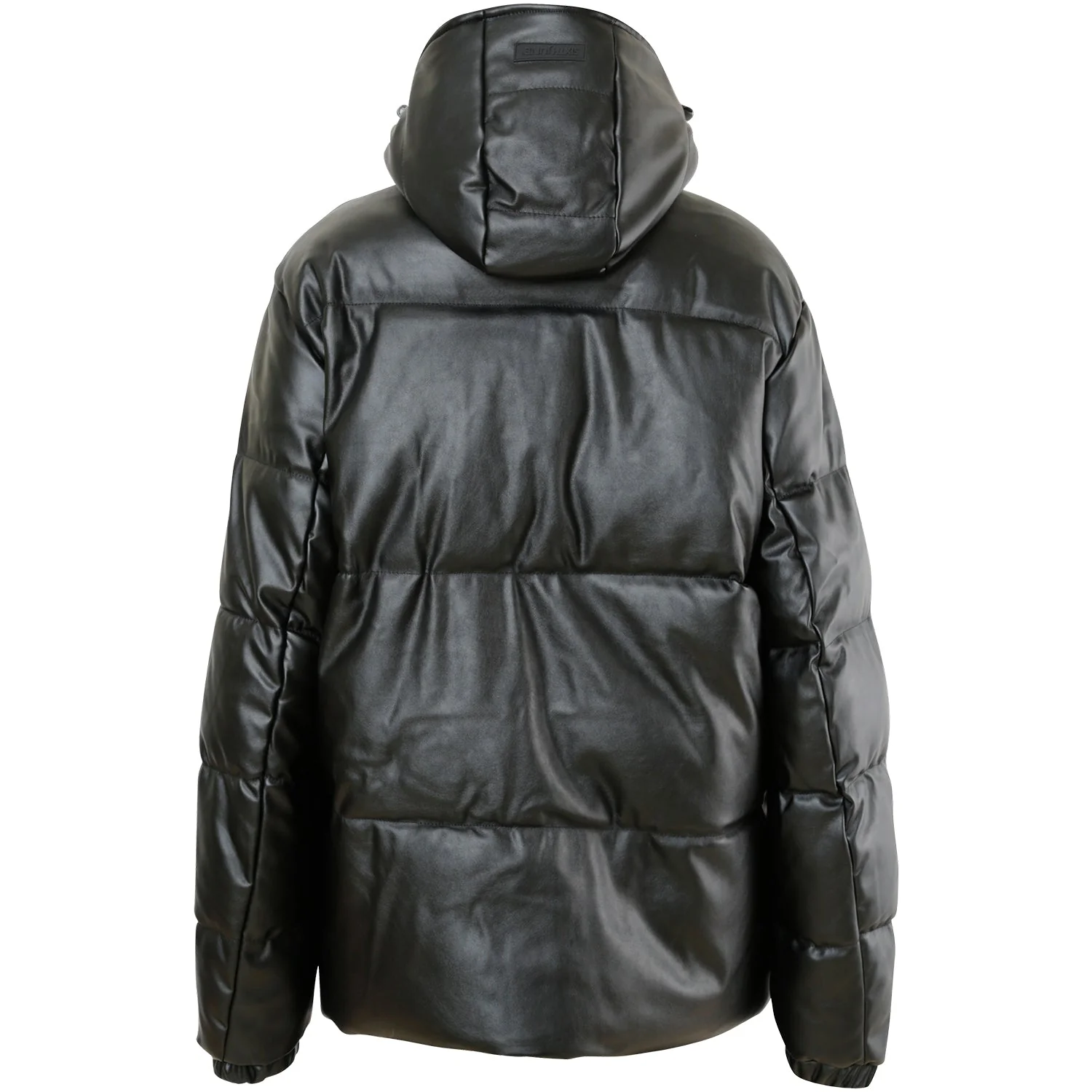 Doudoune matelassée simili cuir Noir - Image 8