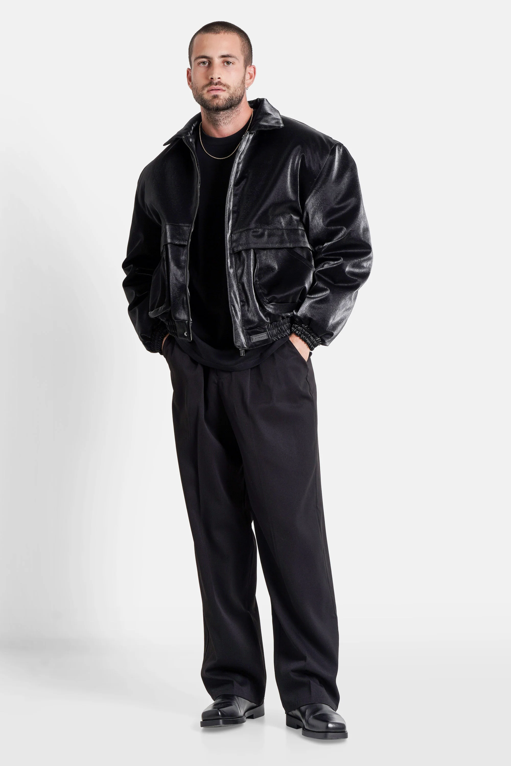VEGAN leather boxy Jacket - Image 2