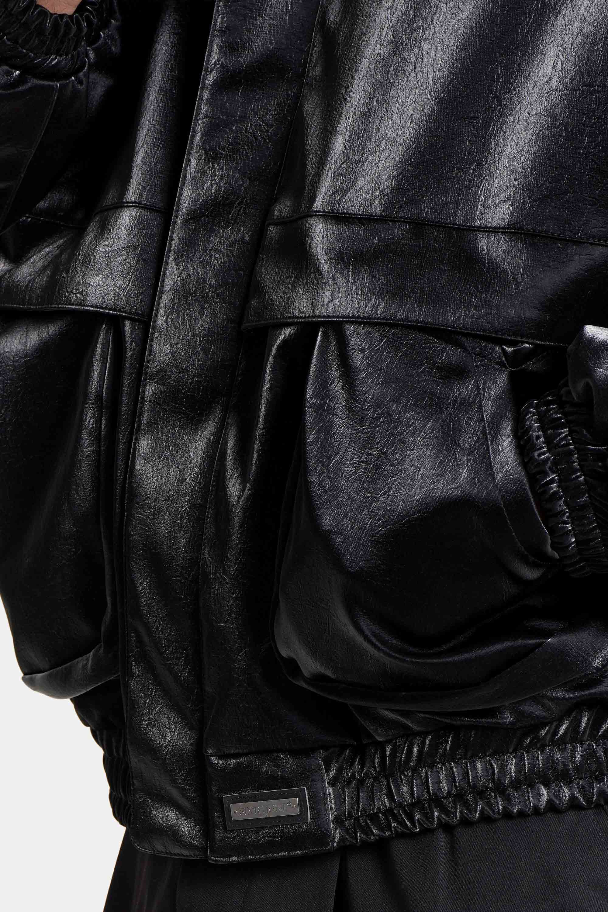 VEGAN leather boxy Jacket - Image 4