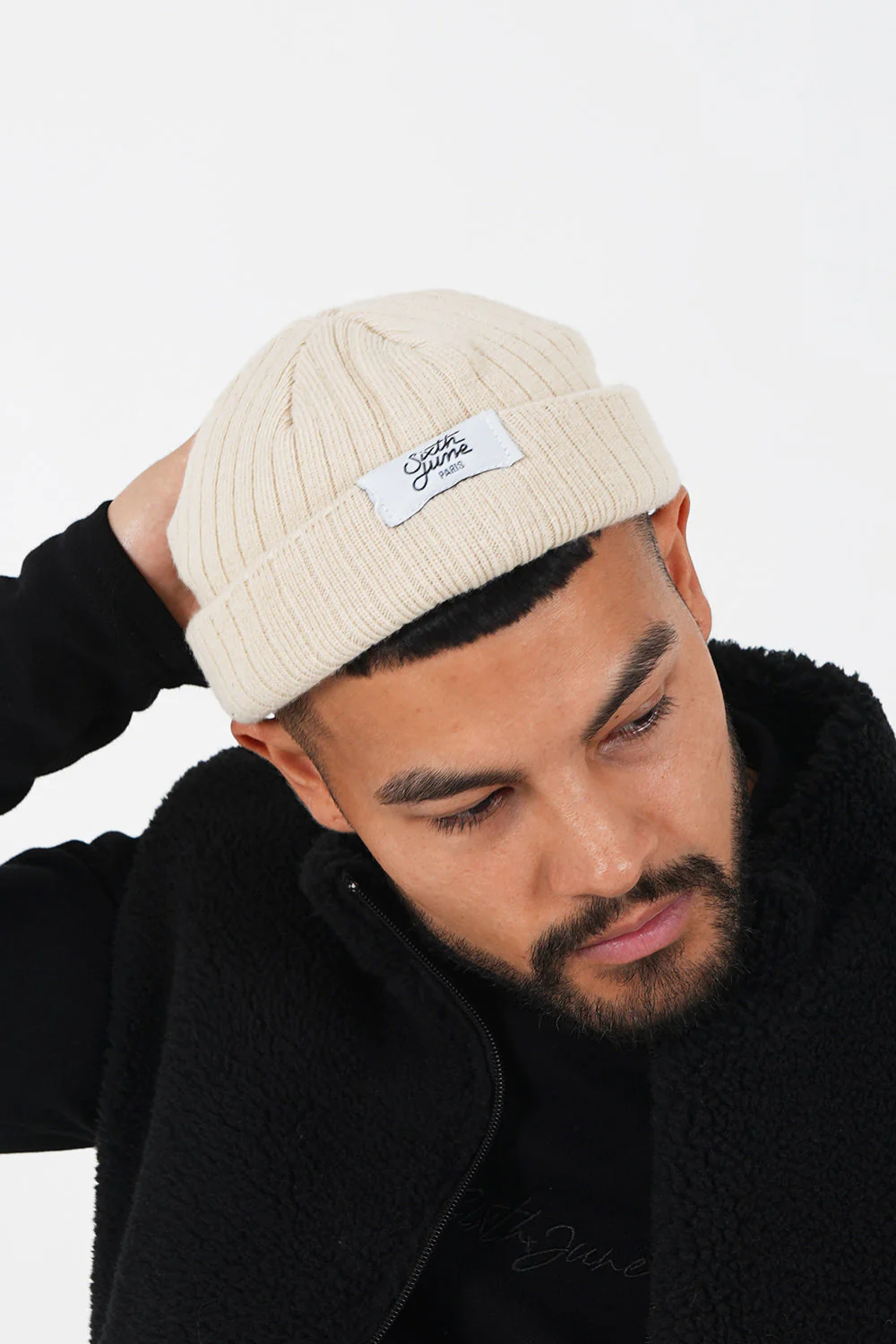 Bonnet fisherman côtelé Beige - Image 2
