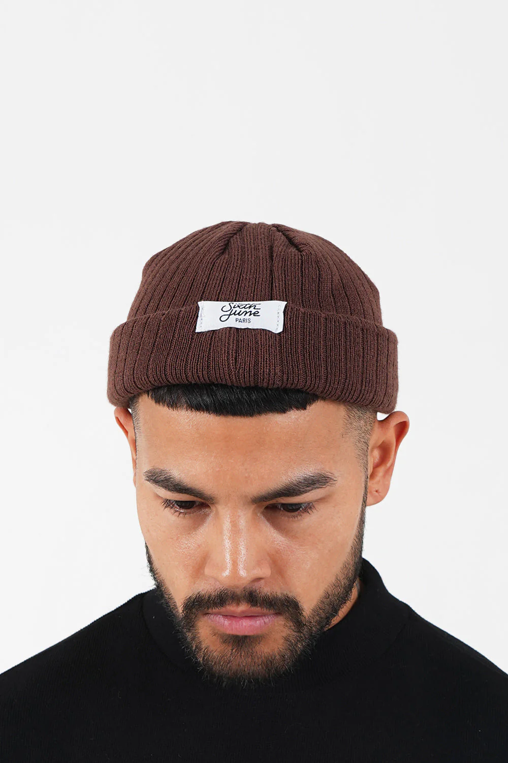 Bonnet fisherman côtelé Marron - Image 2