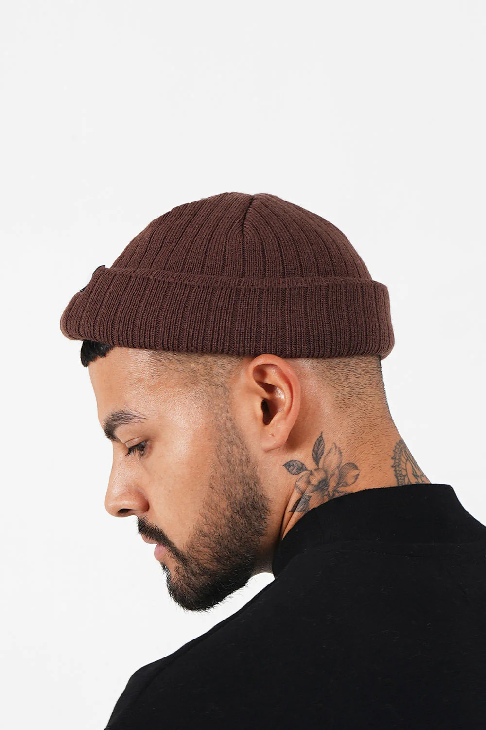 Bonnet fisherman côtelé Marron - Image 3