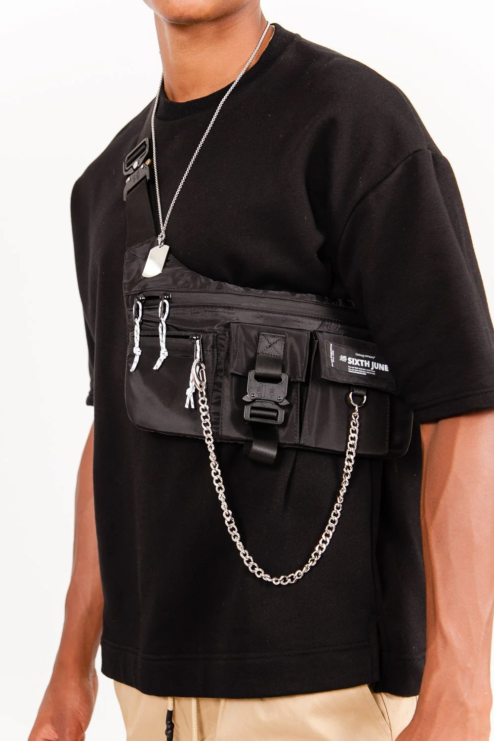 Sac banane chaîne tactique noir - Image 5