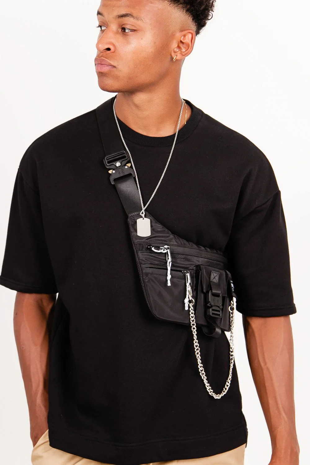Sac banane chaîne tactique noir - Image 7