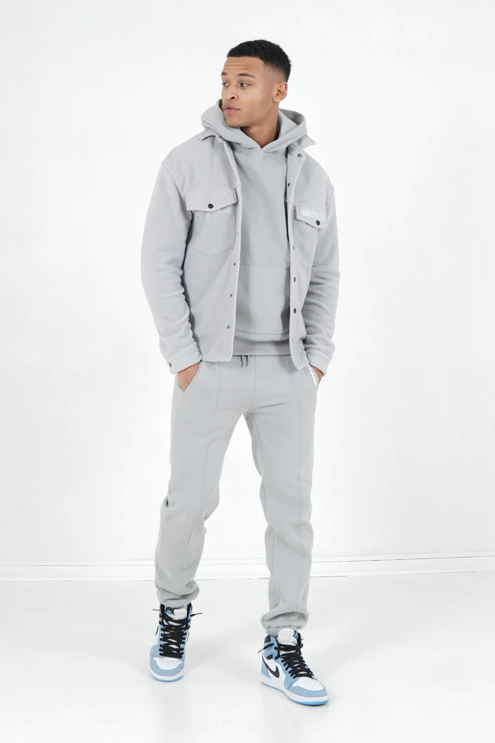 Chemise polaire logo arrière brodé Gris - Image 2