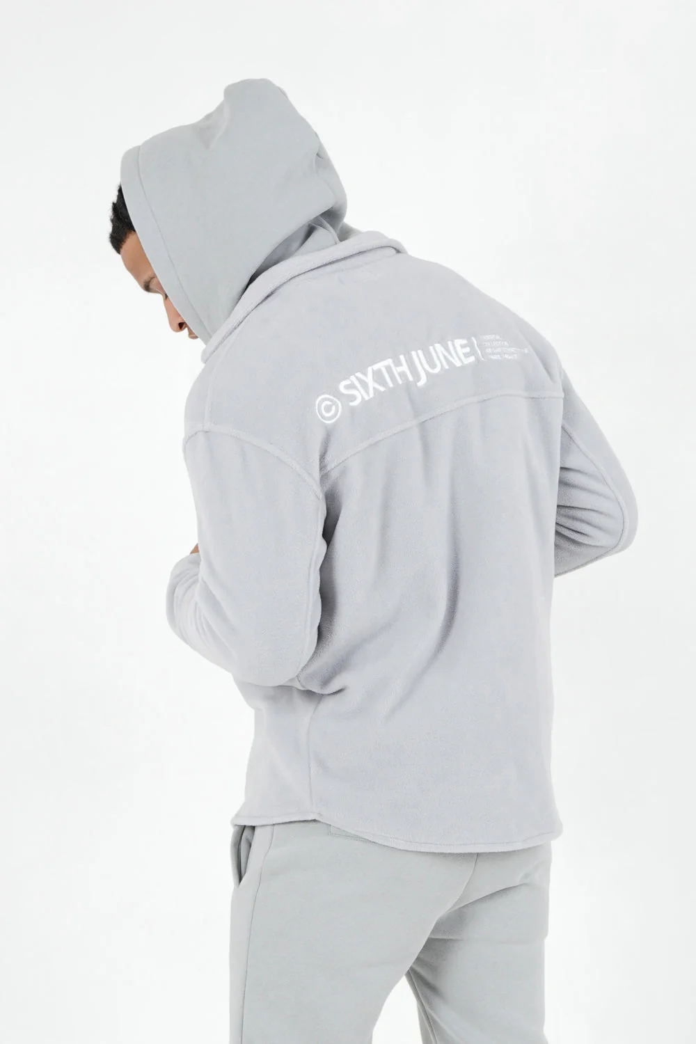 Chemise polaire logo arrière brodé Gris - Image 4