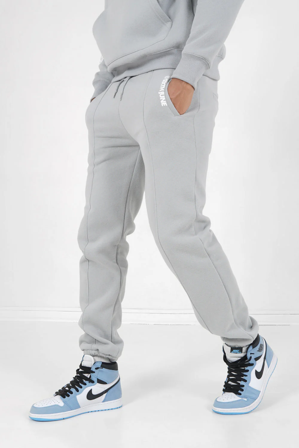 Jogging molletonné surpiqûres Gris - Image 4