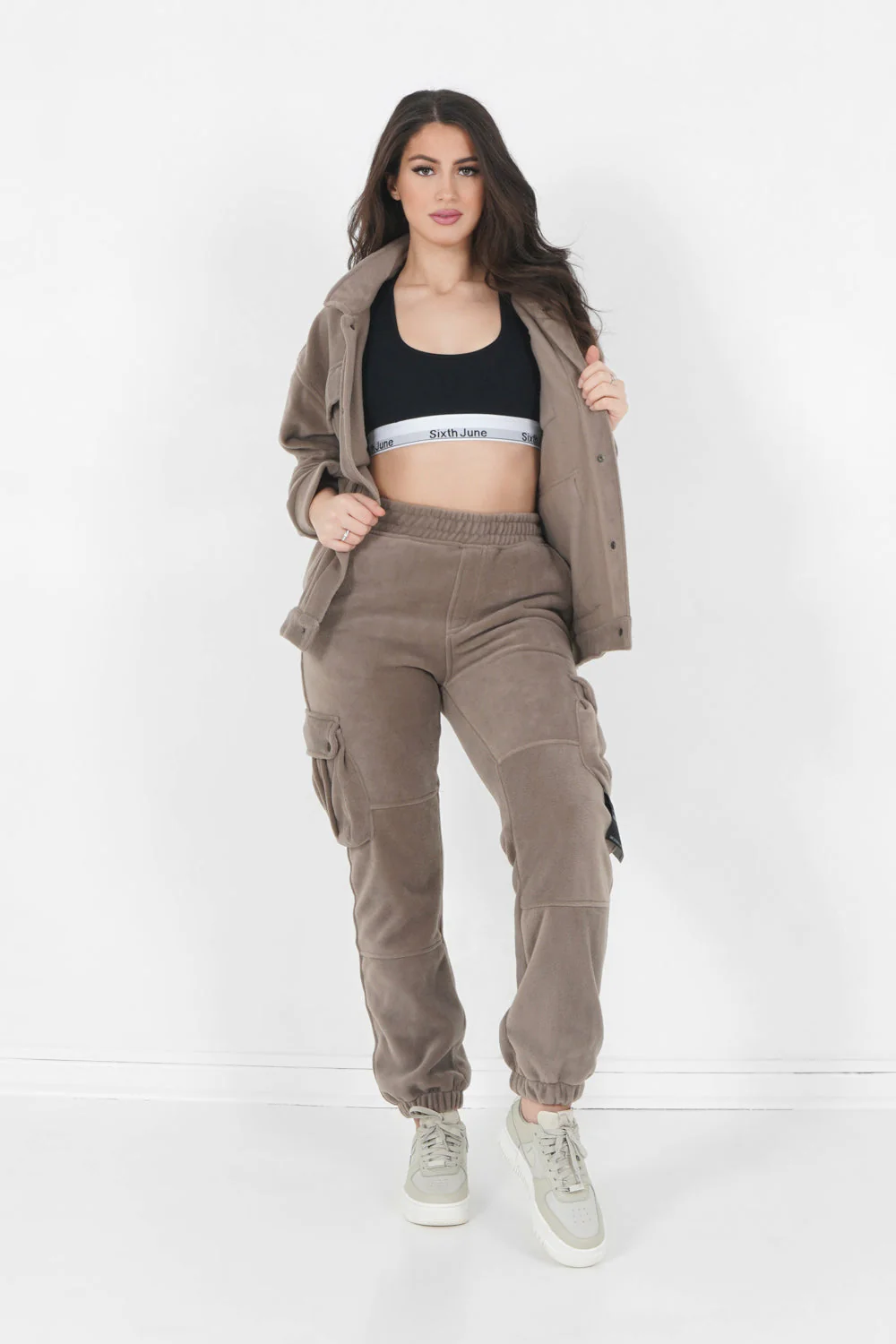 Pantalon cargo polaire Beige foncé - Image 2