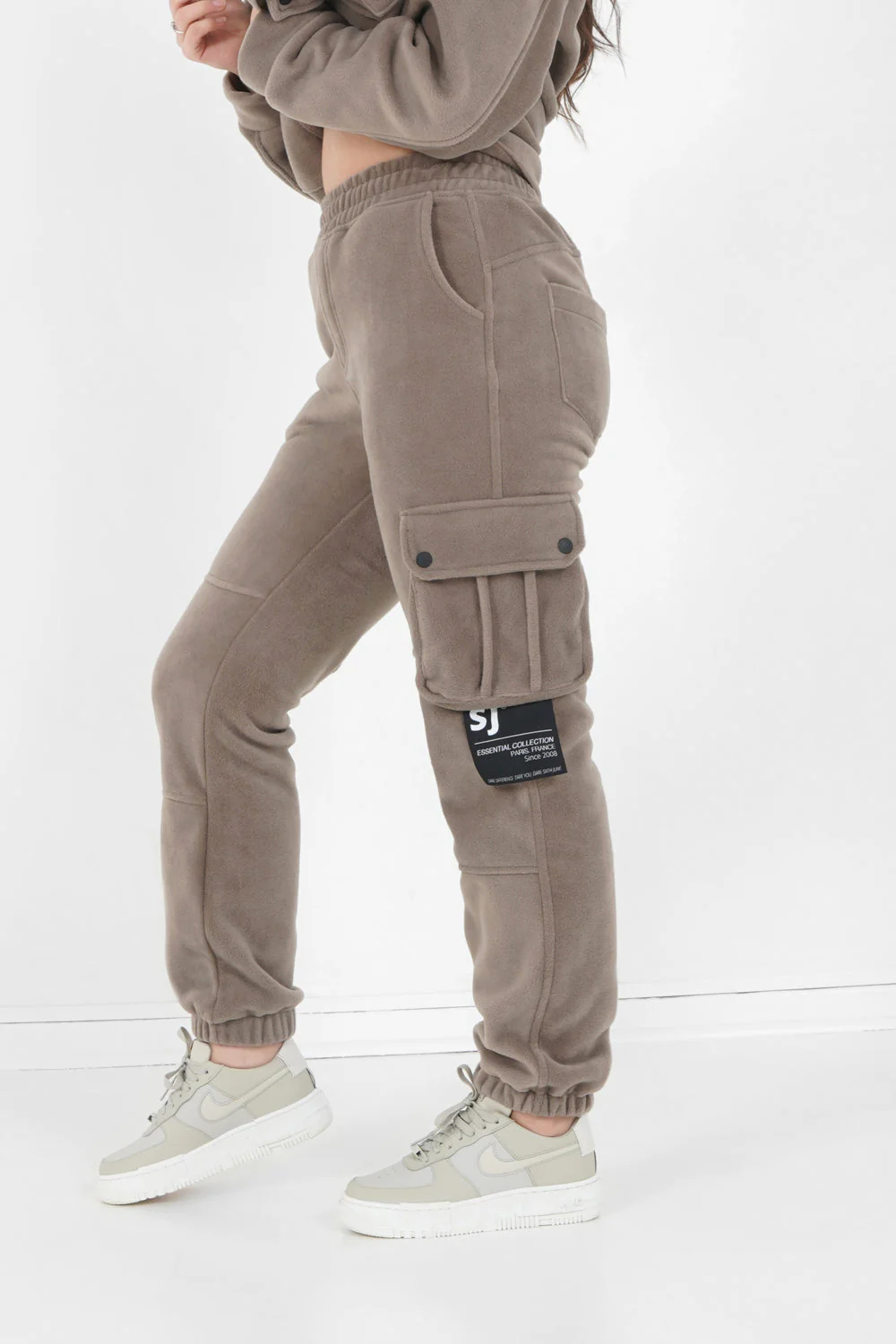 Pantalon cargo polaire Beige foncé - Image 4
