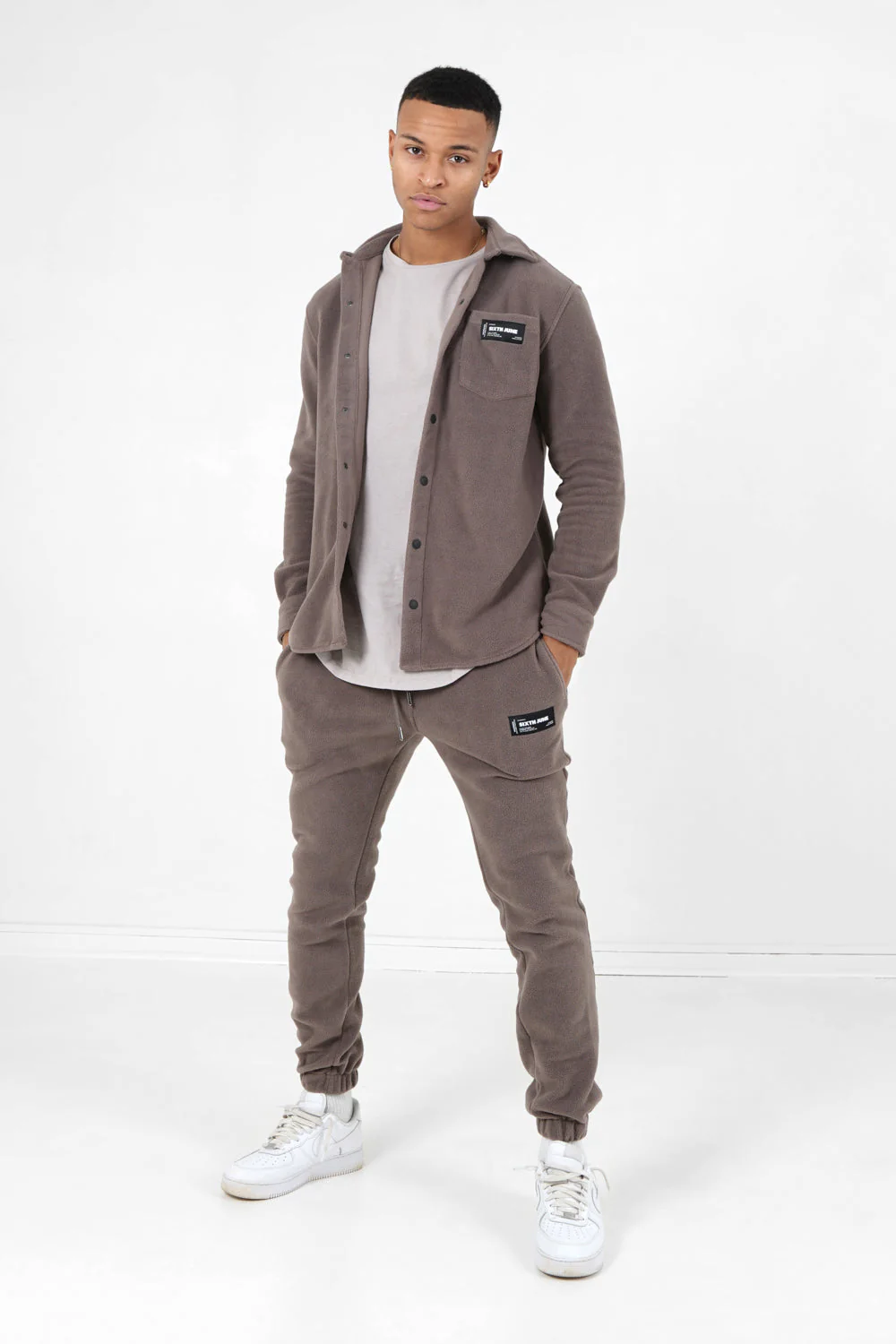 Jogging polaire logo Marron clair - Image 2