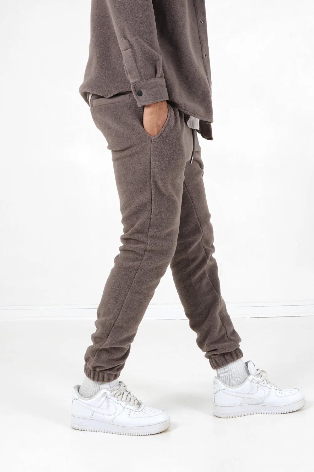 Jogging polaire logo Marron clair - Image 4