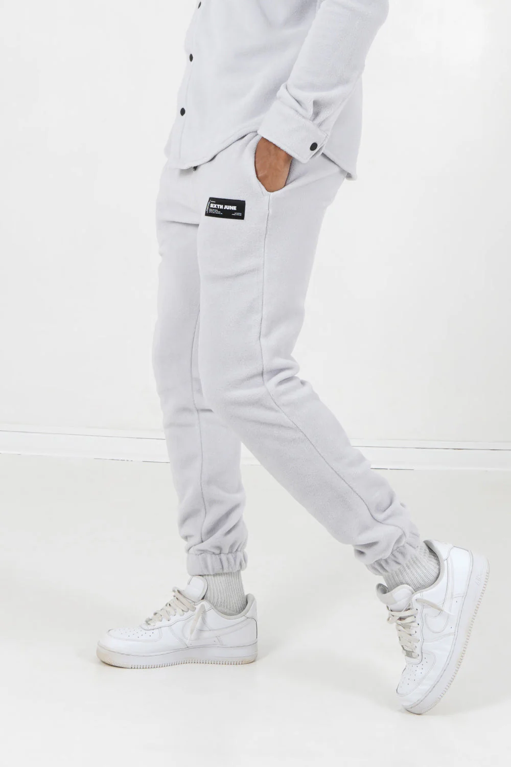 Jogging polaire logo Gris clair - Image 4
