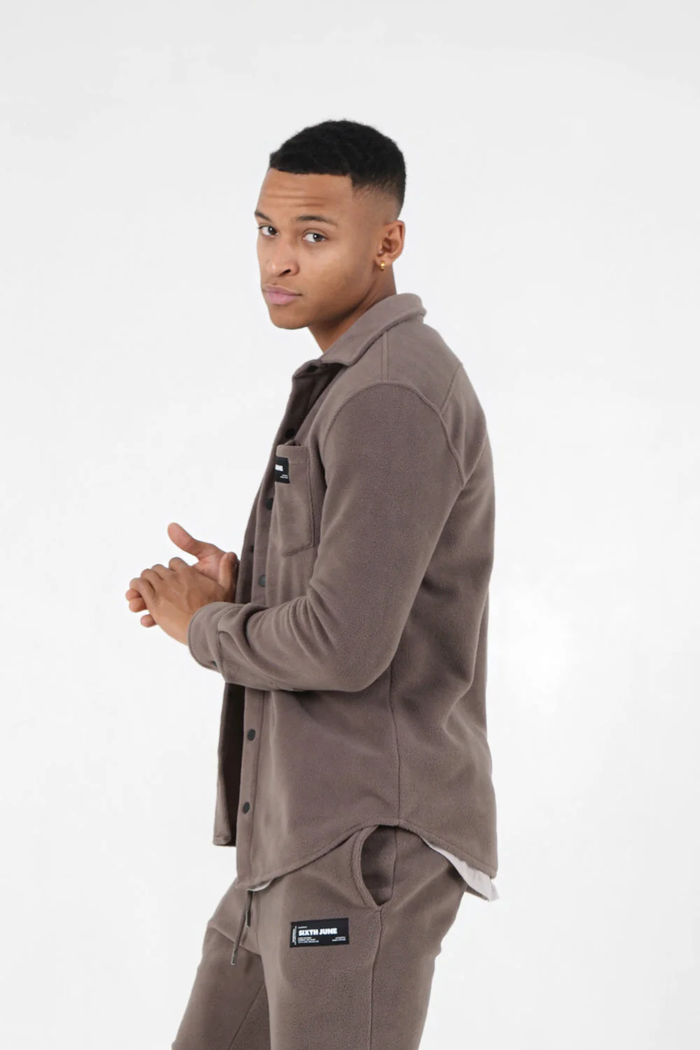 Chemise polaire poche Marron - Image 4