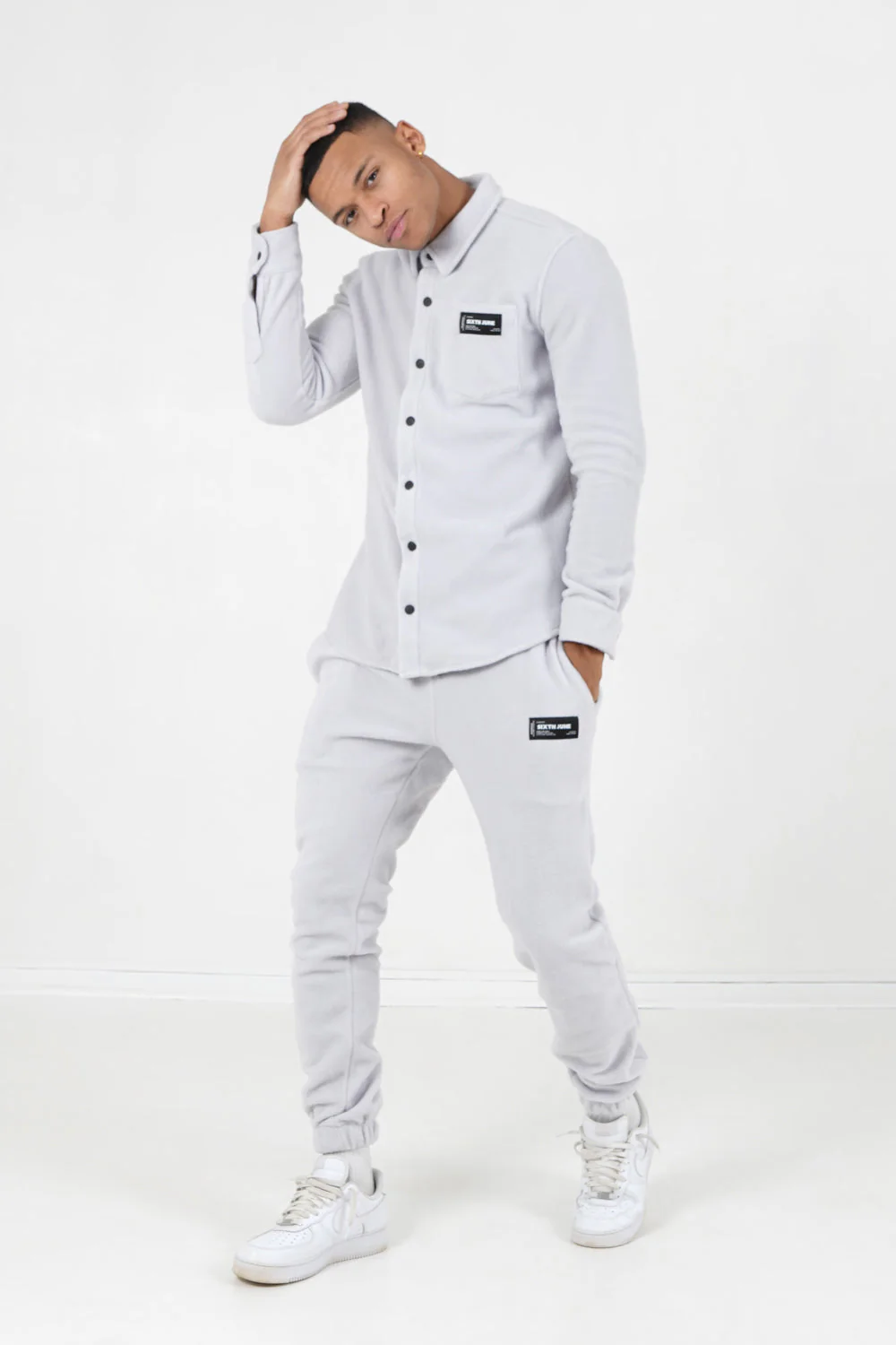 Chemise polaire poche Gris clair - Image 2