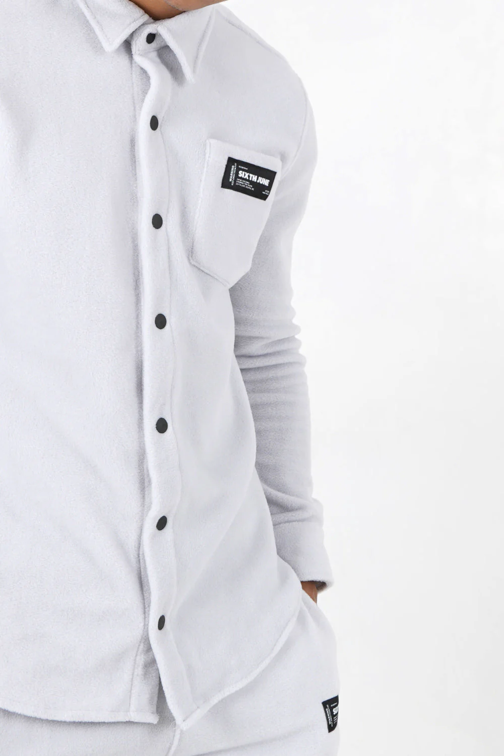 Chemise polaire poche Gris clair - Image 3