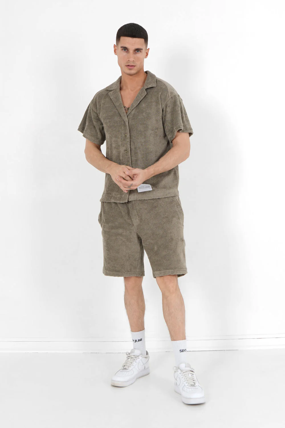 Short towel monogramme Vert kaki - Image 2
