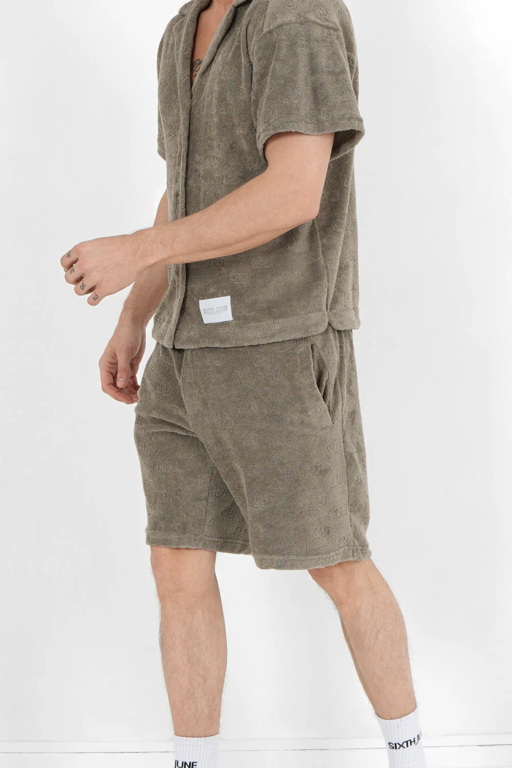 Short towel monogramme Vert kaki - Image 4