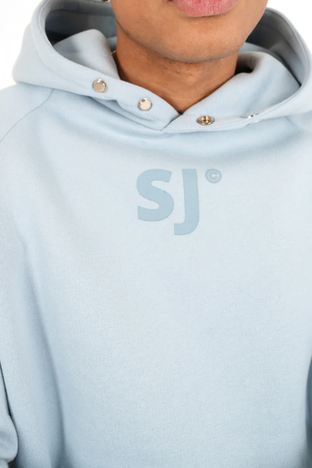 Sweatshirt capuche logo imprimé Bleu - Image 3