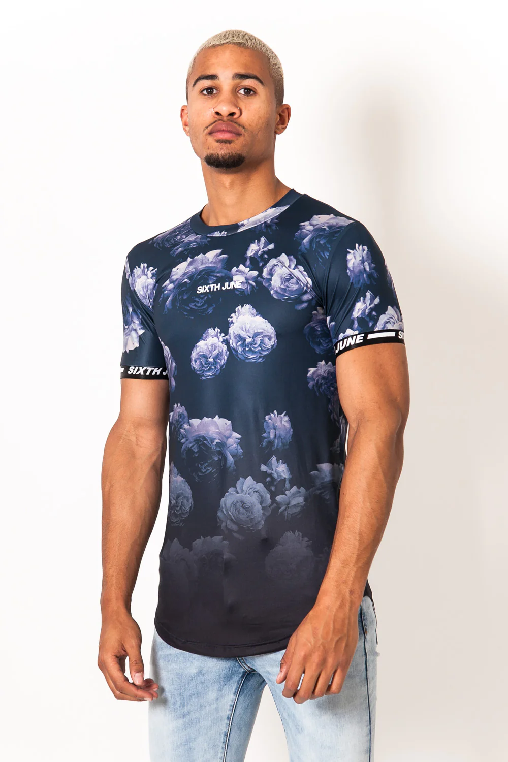 T-shirt imprimé rose bleu - Image 2