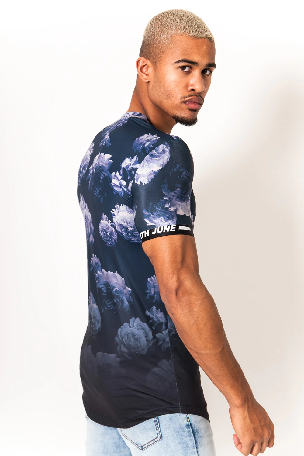 T-shirt imprimé rose bleu - Image 4
