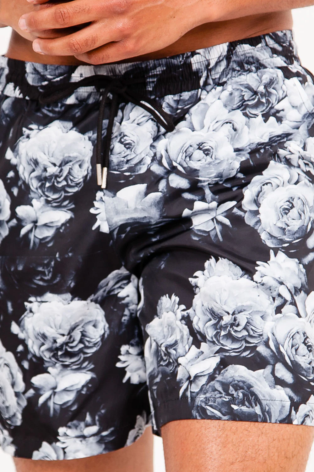 Short bain imprimé fleur noir blanc - Image 3