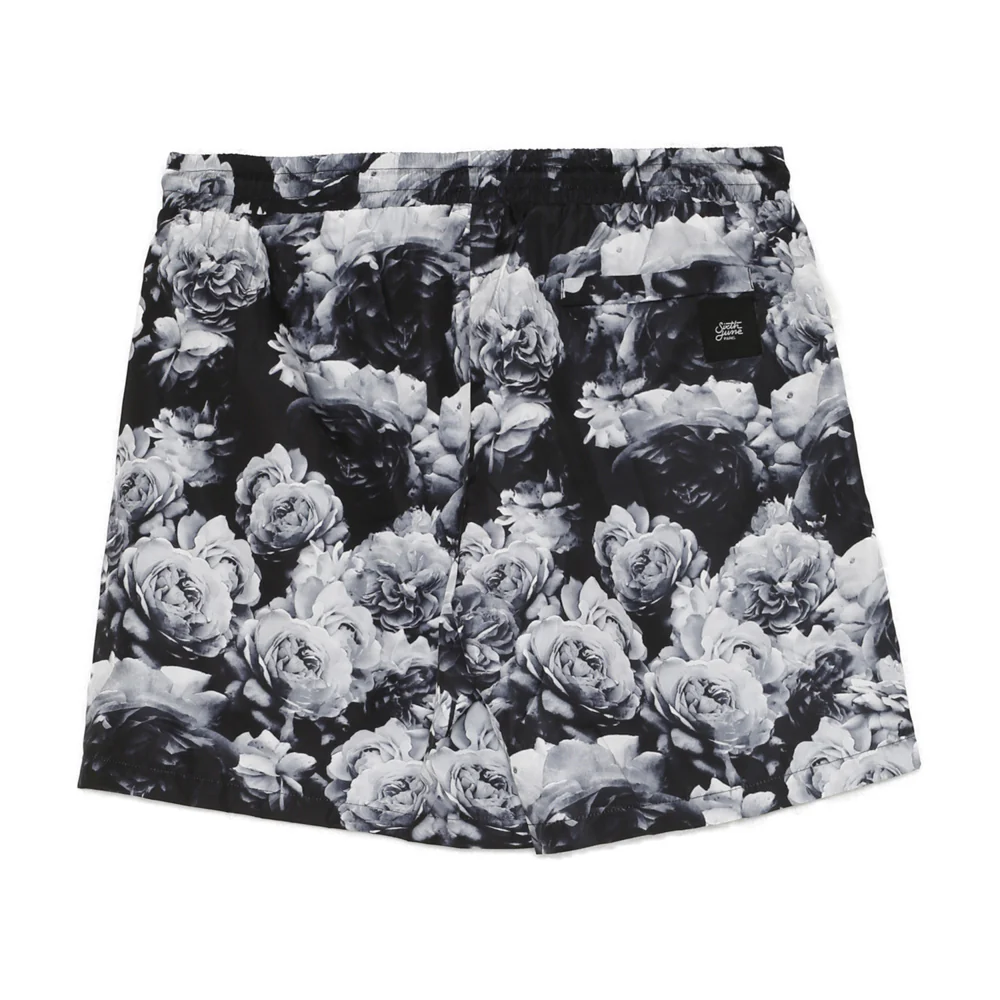 Short bain imprimé fleur noir blanc - Image 7