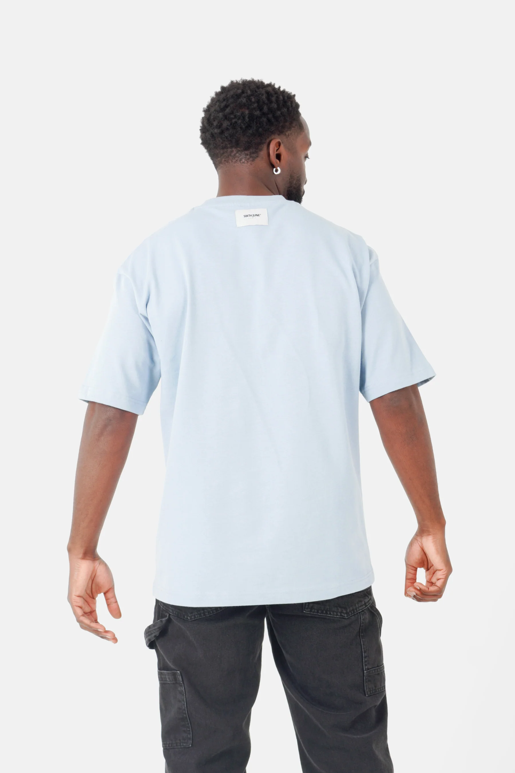 T-shirt floral logo brodé Bleu clair - Image 5