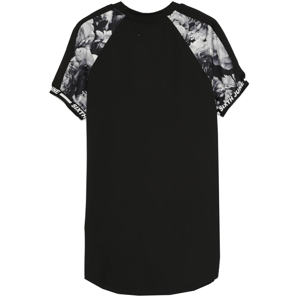 T-shirt rose bicolore imprimé Noir - Image 6