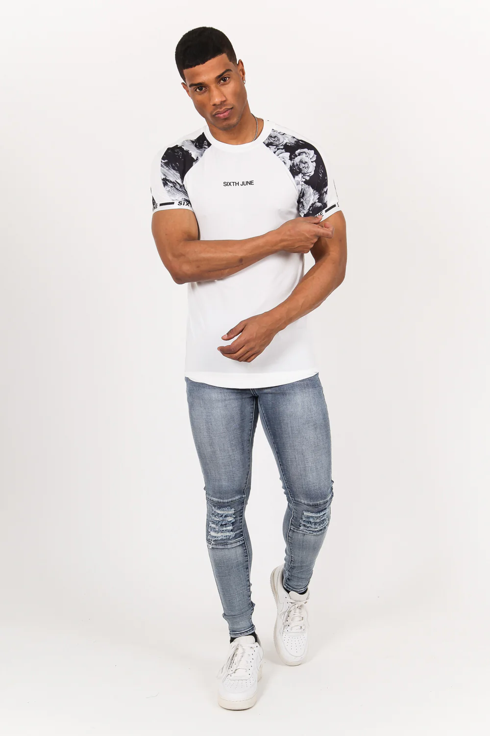 T-shirt rose bicolore Blanc - Image 3