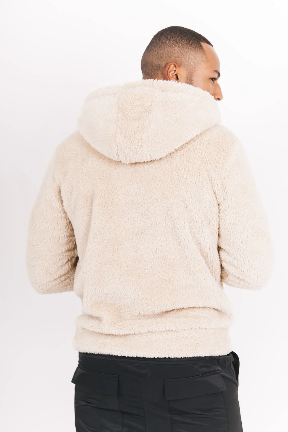 Sweat à capuche confort duveteux beige - Image 4