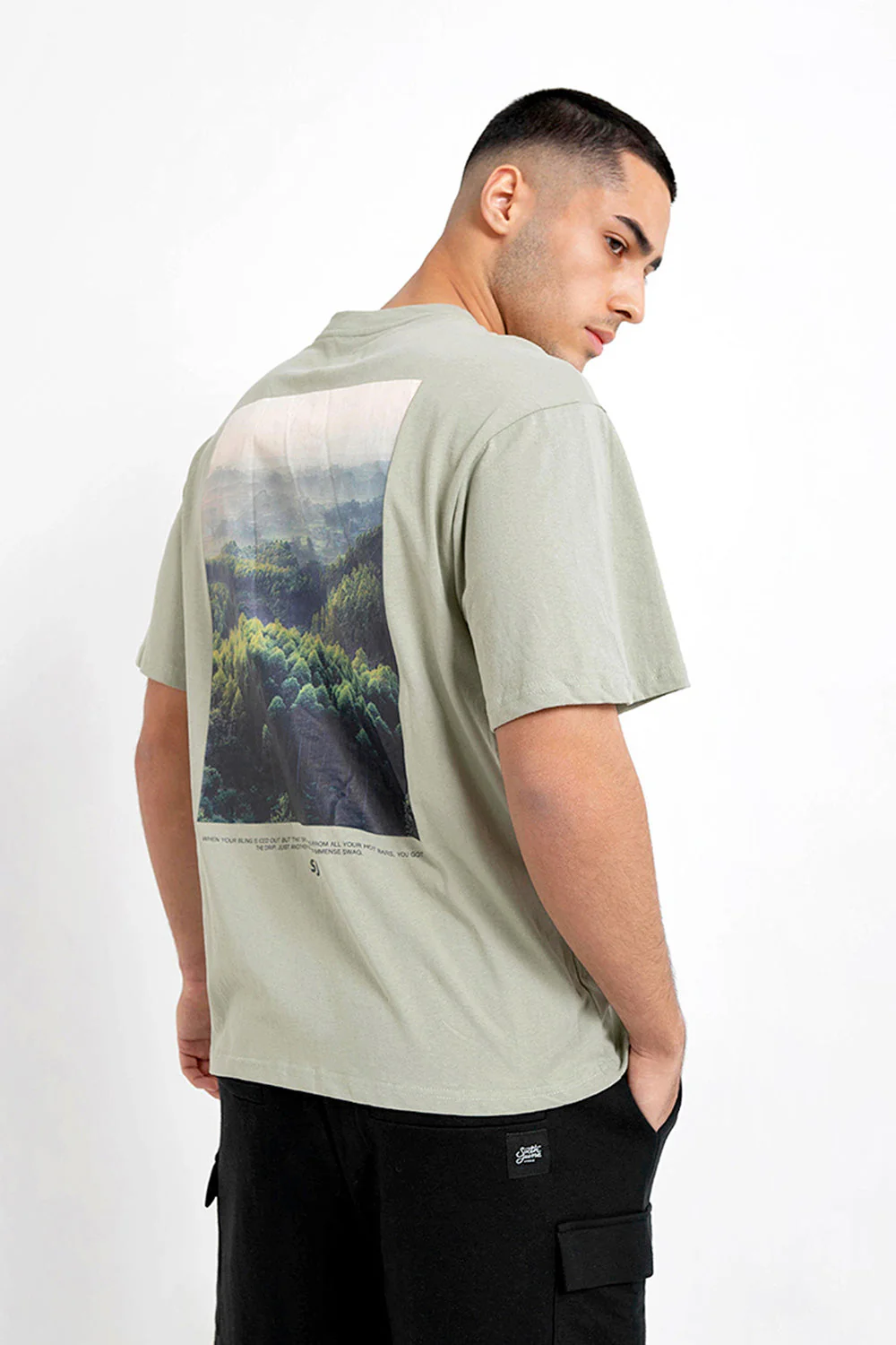 T-shirt nature forĂȘt Vert Pastel