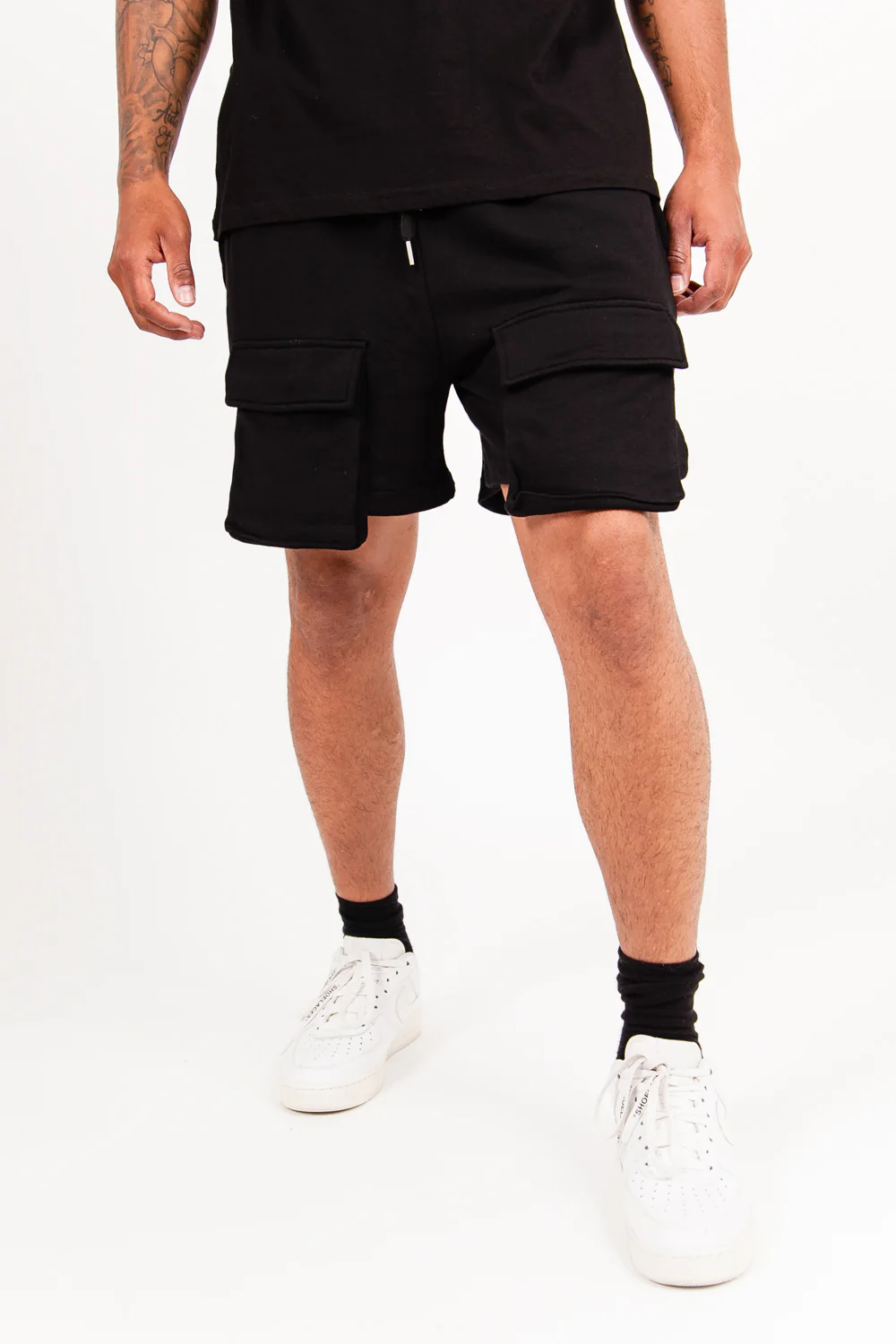 Short coton poche cargo noir - Image 2
