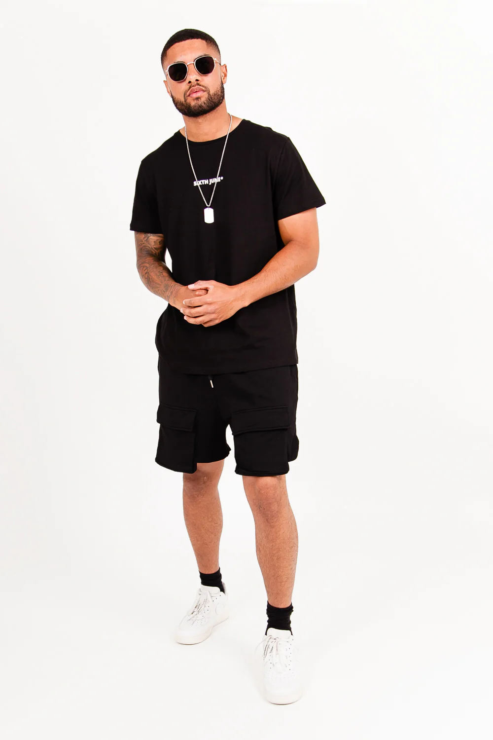 Short coton poche cargo noir - Image 5