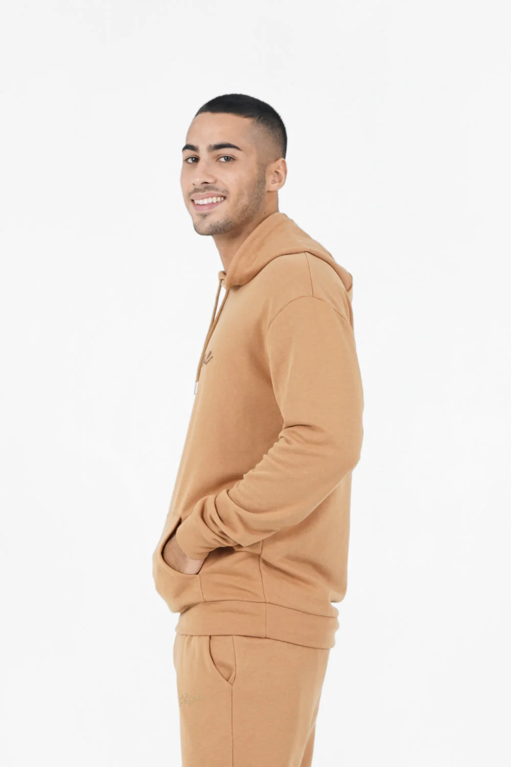 Sweat capuche logo signature Marron clair - Image 4