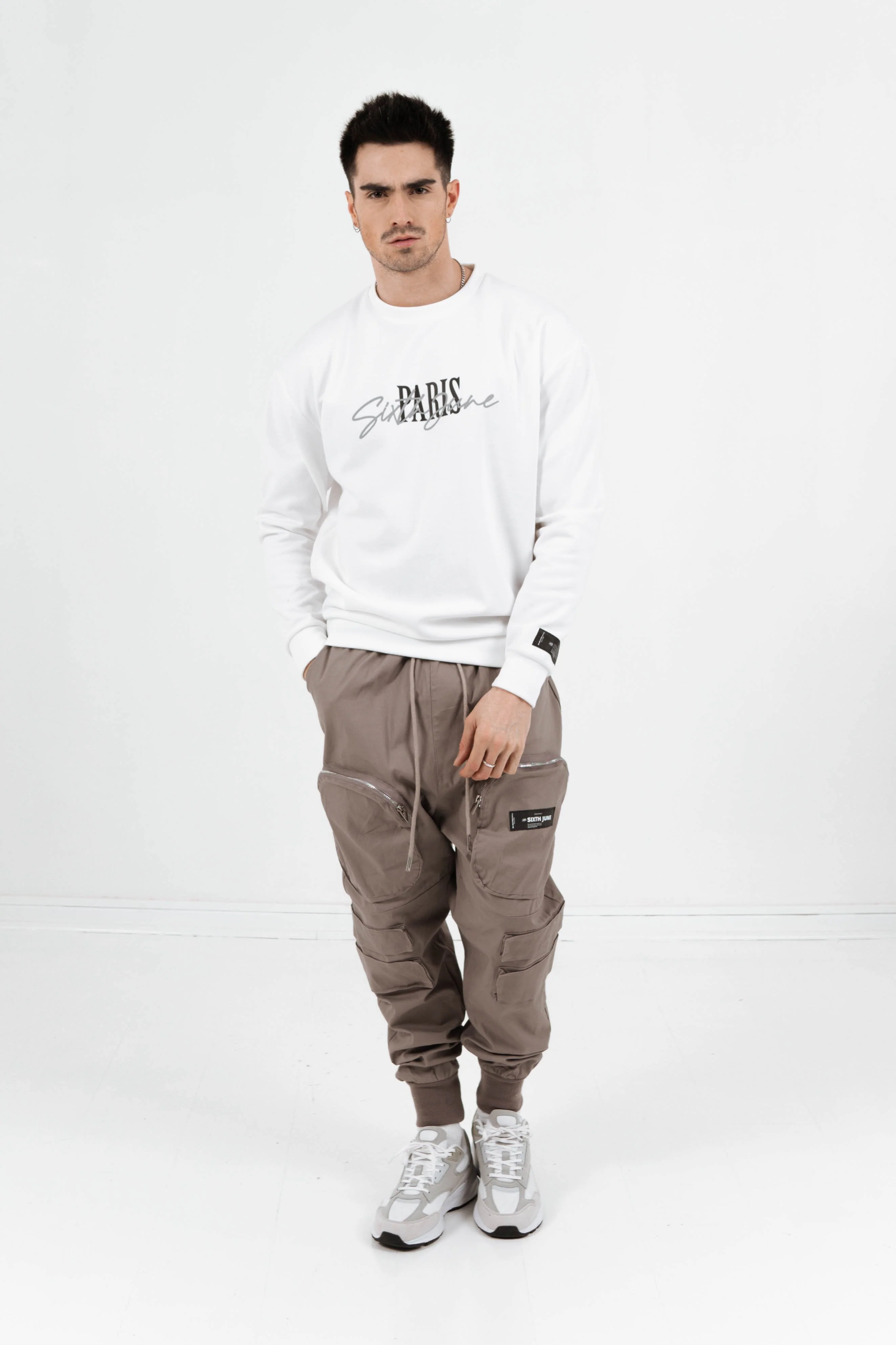 Pantalon cargo poche zip Marron - Image 2