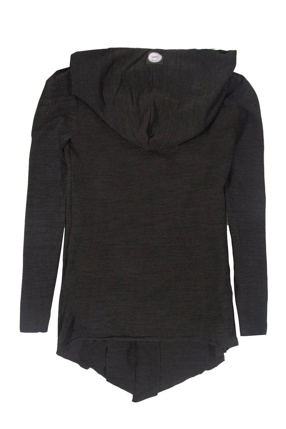 Gilet long capuche chiné noir 421CV - Image 4