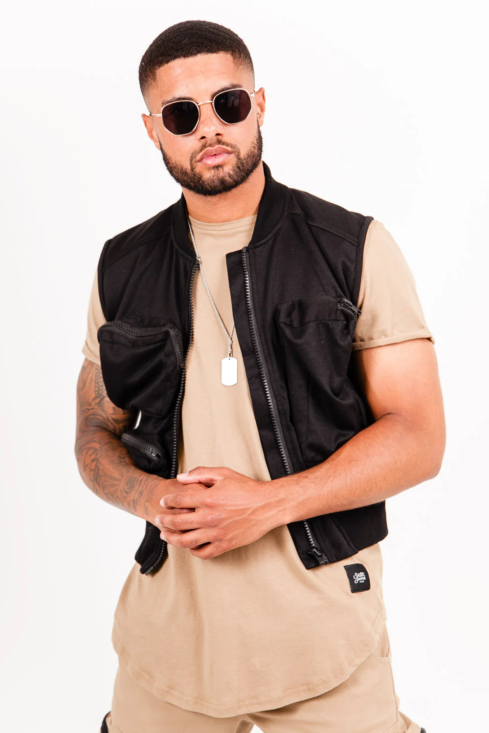 Gilet multipoche cargo noir - Image 2