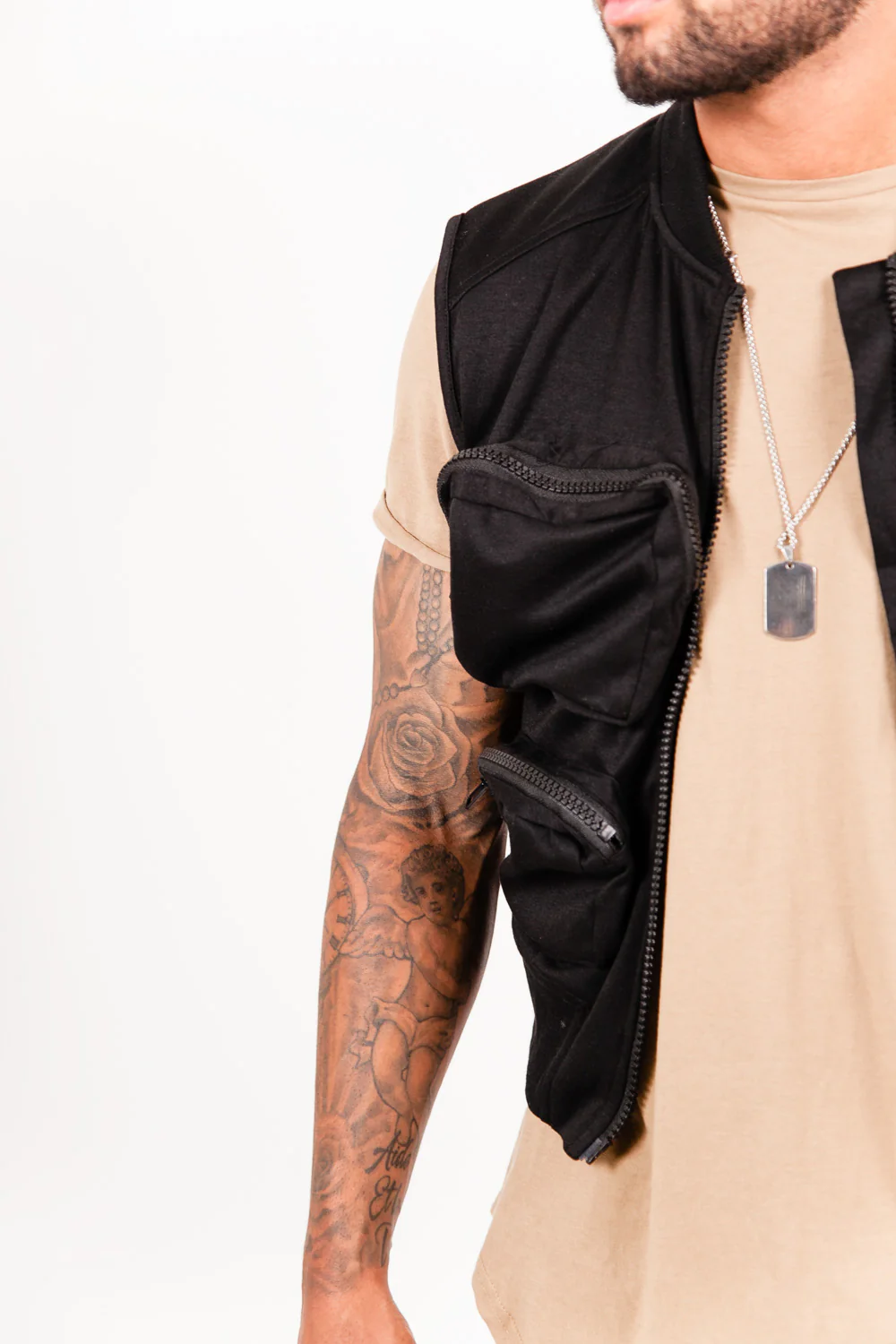 Gilet multipoche cargo noir - Image 3