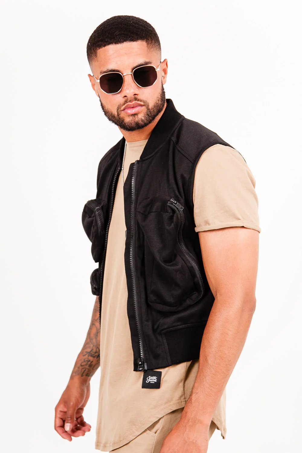 Gilet multipoche cargo noir - Image 4