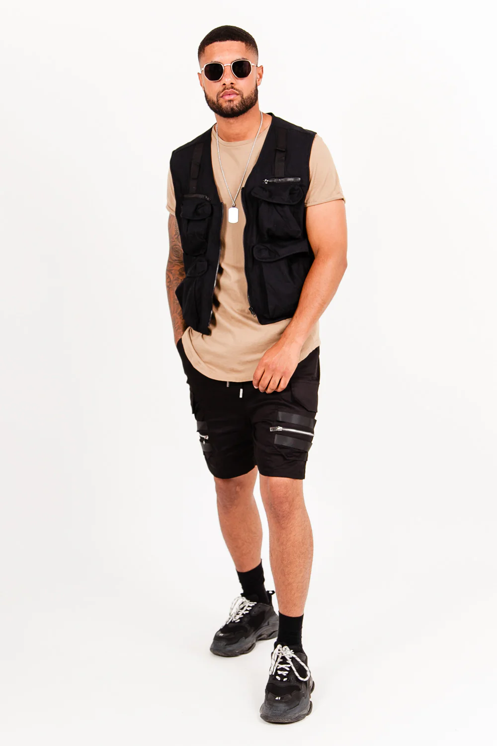 Gilet multipoche cargo noir - Image 6
