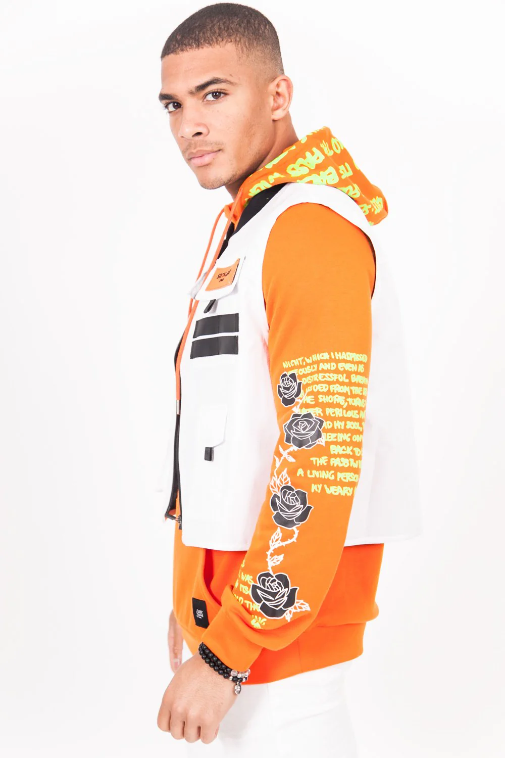Gilet multipoches court blanc - Image 2