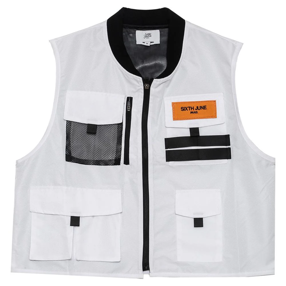 Gilet multipoches court blanc - Image 5