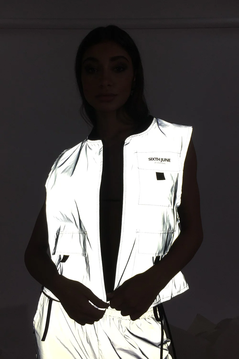 Gilet multipoches réfléchissant gris - Image 3