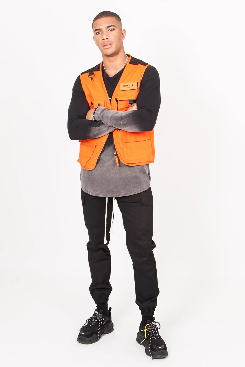 Gilet multipoches sans manches orange - Image 7